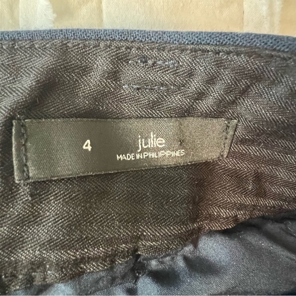 2/$30 Ann Taylor LOFT Navy Blue Julie Slacks Pants Wool Blend SZ 4 - Picture 11 of 16